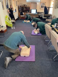 Our team during the first aid course